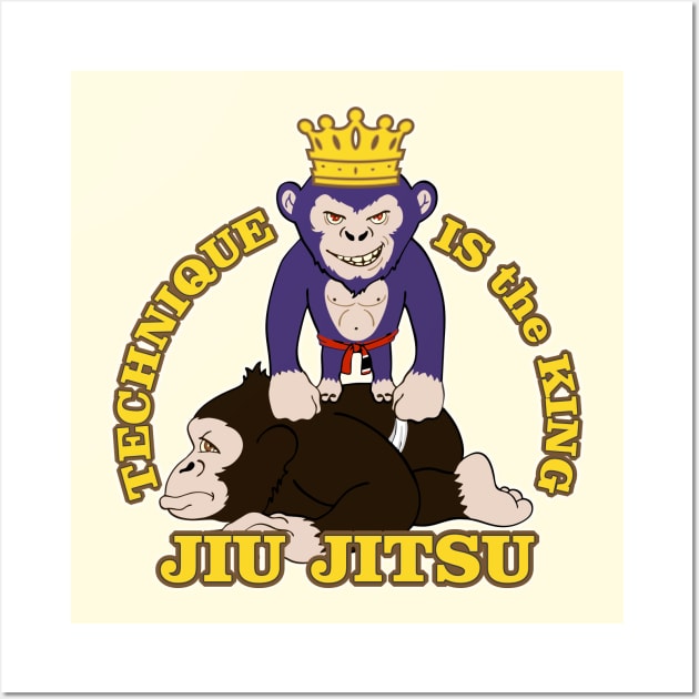 Technique is the King - Ape jiu jitsu Wall Art by undersideland